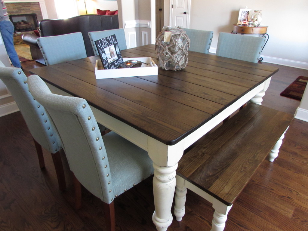 square kitchen table square farmhouse turned legs