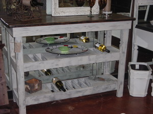 18" x 52" Oak Top Wine Bar - Buffet Table