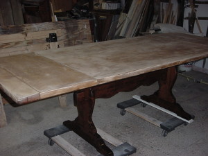 FIRE STATION DINING TABLE (38" X 100") ..partially Refinished