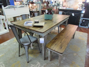 RUSTIC FARM TABLE w/ MATCHING BENCH