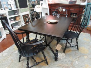 REFINISHED VINTAGE "ETHAN ALLEN" TABLE AND CHAIRS