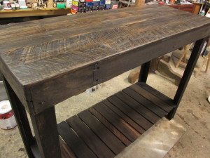 "Construction" PALLET LUMBER ISLAND-CONSOLE-BAR TABLE