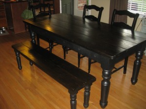 Thick Pine Top FARM TABLE with MATCHING BENCH