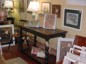 SOFA - ENTRY TABLE w/ Stained Top and Shelf