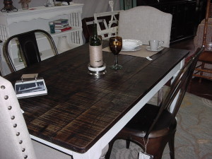 'ROUGH CUT' ASH TOP FARM TABLE (SEATS SIX(6))