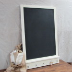 CHALKBOARD w/ Chalk Tray and Key Hooks