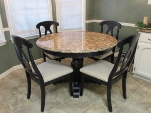 FINAL GRANITE TOPPED PEDESTAL TABLE