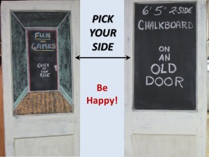 TWO-SIDED OLD 'SWINGING' DOOR CHALKBOARD / DISPLAY